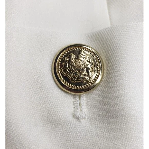 NWT Zara Sz S White Jacket Blazer Professional Career Casual Gold Buttons Lined - Picture 8 of 15